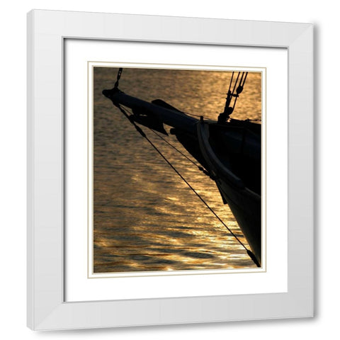 Sunset Sail I White Modern Wood Framed Art Print with Double Matting by Larson, Scott
