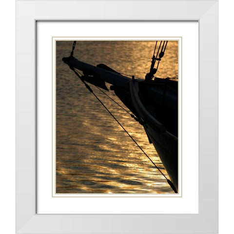 Sunset Sail I White Modern Wood Framed Art Print with Double Matting by Larson, Scott