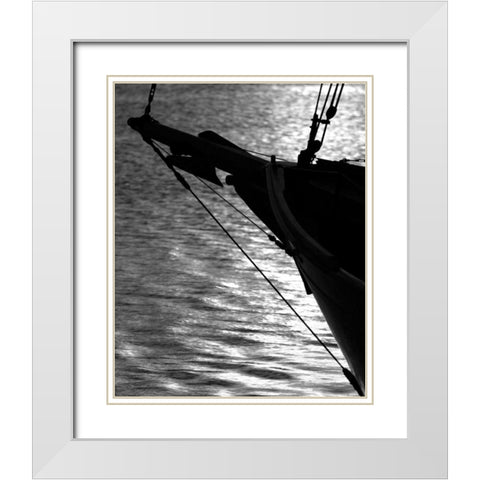 Sunset Sail II White Modern Wood Framed Art Print with Double Matting by Larson, Scott
