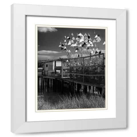 Estuary II White Modern Wood Framed Art Print with Double Matting by Larson, Scott