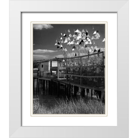 Estuary II White Modern Wood Framed Art Print with Double Matting by Larson, Scott