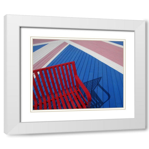 Beach House VII White Modern Wood Framed Art Print with Double Matting by Larson, Scott