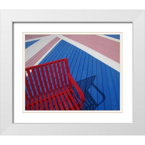 Beach House VII White Modern Wood Framed Art Print with Double Matting by Larson, Scott