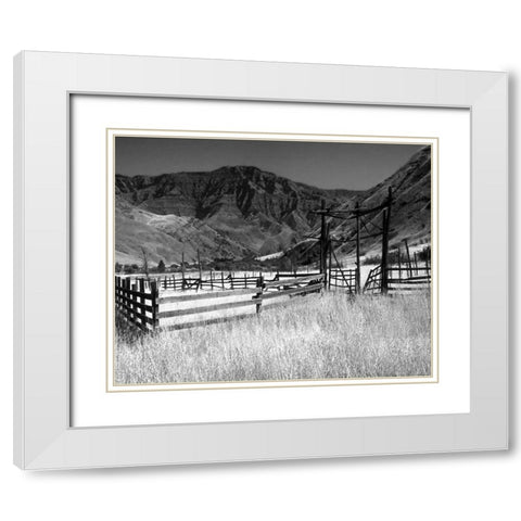 Summer Corral I White Modern Wood Framed Art Print with Double Matting by Larson, Scott