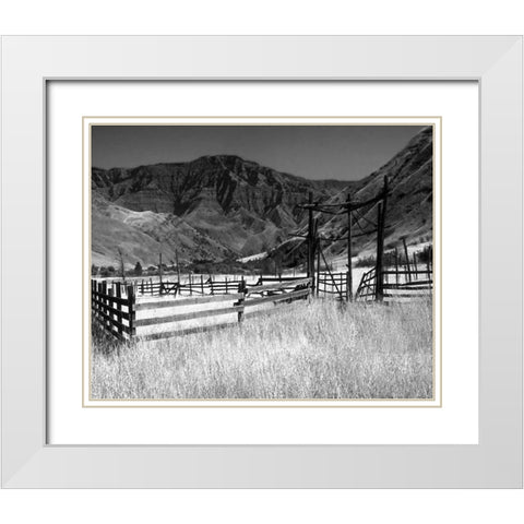 Summer Corral I White Modern Wood Framed Art Print with Double Matting by Larson, Scott