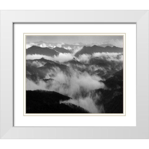 Smokey Mountains II White Modern Wood Framed Art Print with Double Matting by Larson, Scott