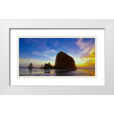 Cannon Beach VI White Modern Wood Framed Art Print with Double Matting by Leahy, Ike