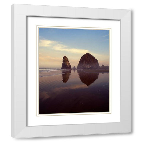 Cannon Beach X White Modern Wood Framed Art Print with Double Matting by Leahy, Ike