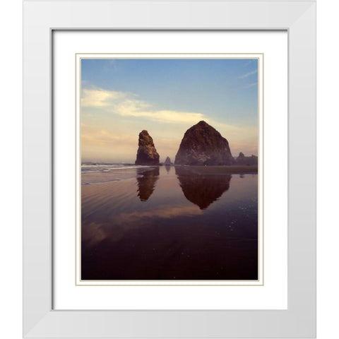 Cannon Beach X White Modern Wood Framed Art Print with Double Matting by Leahy, Ike