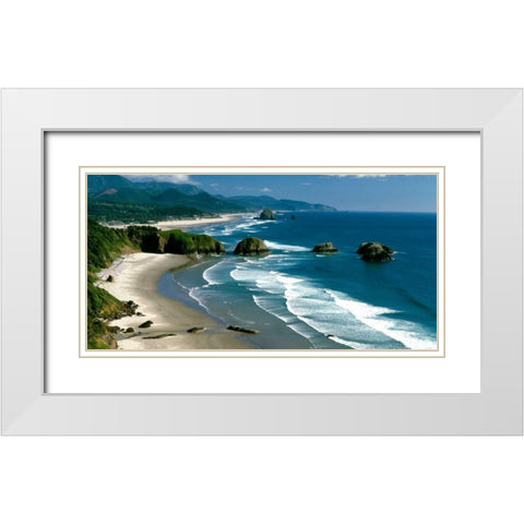 Ecola State Park III White Modern Wood Framed Art Print with Double Matting by Leahy, Ike
