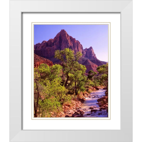 Zion National Park I White Modern Wood Framed Art Print with Double Matting by Leahy, Ike
