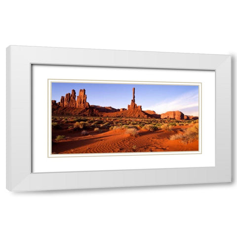 Monument Valley II White Modern Wood Framed Art Print with Double Matting by Leahy, Ike
