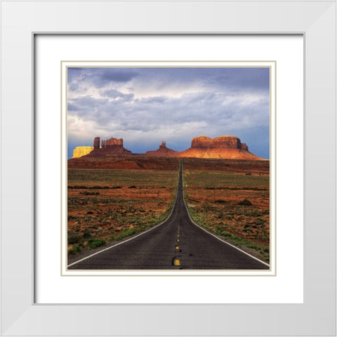 Monument Valley IV White Modern Wood Framed Art Print with Double Matting by Leahy, Ike