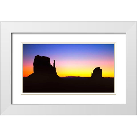 Monument Valley V White Modern Wood Framed Art Print with Double Matting by Leahy, Ike