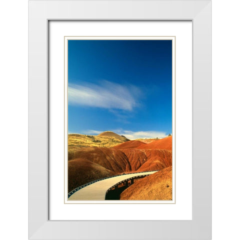 Painted Hills White Modern Wood Framed Art Print with Double Matting by Leahy, Ike