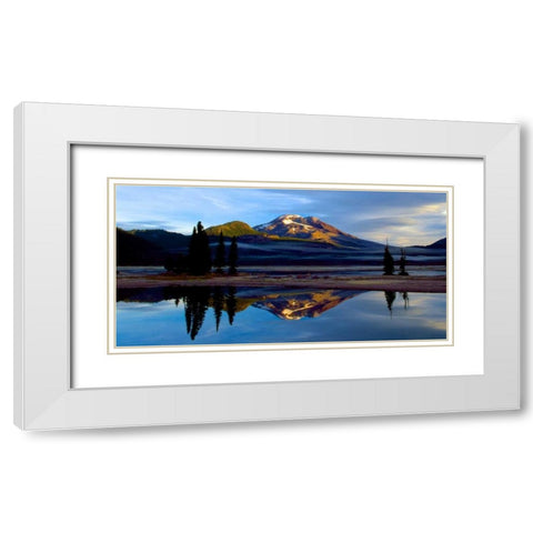 South Sister V White Modern Wood Framed Art Print with Double Matting by Leahy, Ike