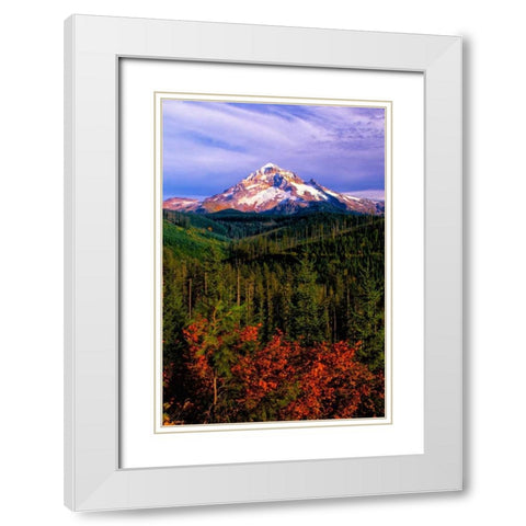 Mt. Hood IV White Modern Wood Framed Art Print with Double Matting by Leahy, Ike