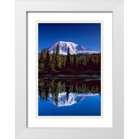 Mt. Rainier III White Modern Wood Framed Art Print with Double Matting by Leahy, Ike