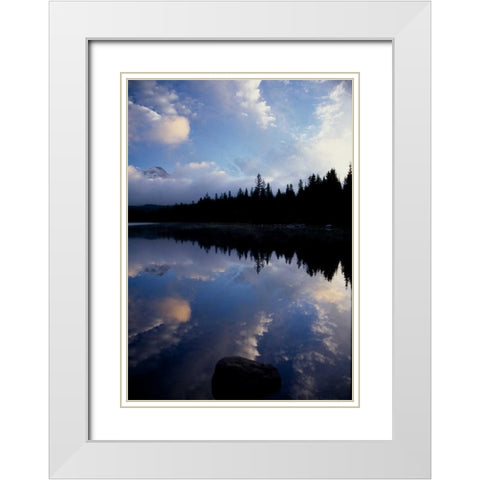 Mt. Hood VIII White Modern Wood Framed Art Print with Double Matting by Leahy, Ike