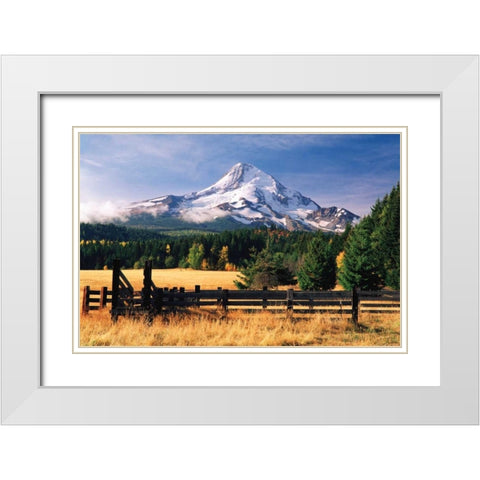 Mt. Hood X White Modern Wood Framed Art Print with Double Matting by Leahy, Ike