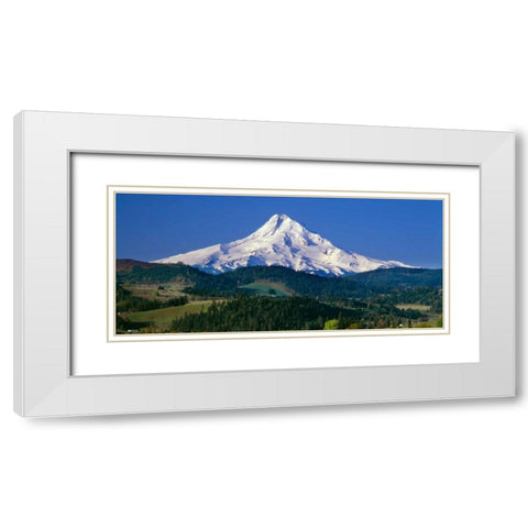 Mt. Hood XI White Modern Wood Framed Art Print with Double Matting by Leahy, Ike
