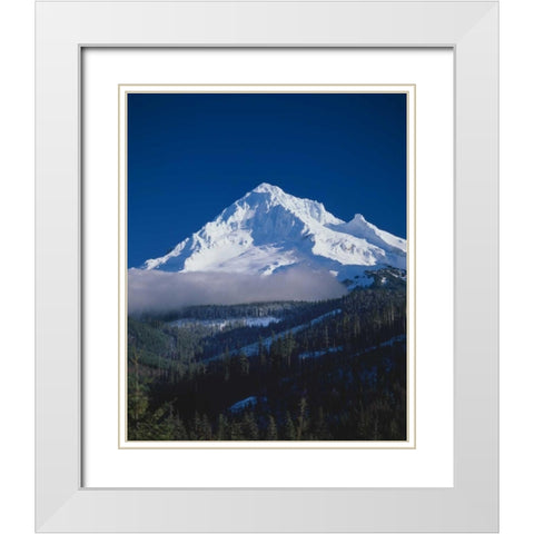 Mt. Hood XIII White Modern Wood Framed Art Print with Double Matting by Leahy, Ike