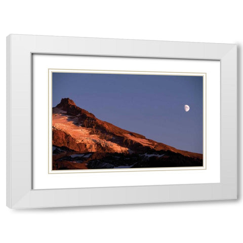 Mt. Hood XIV White Modern Wood Framed Art Print with Double Matting by Leahy, Ike