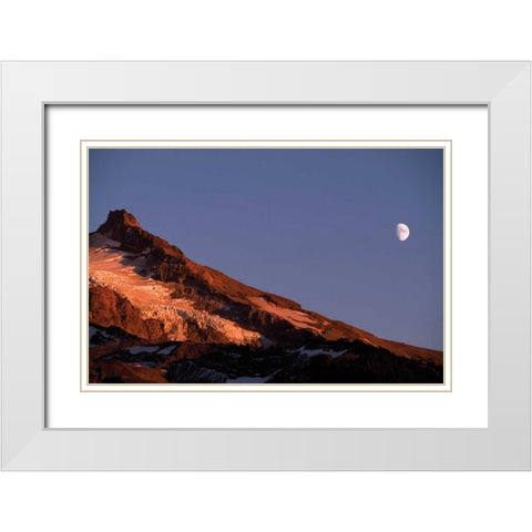 Mt. Hood XIV White Modern Wood Framed Art Print with Double Matting by Leahy, Ike