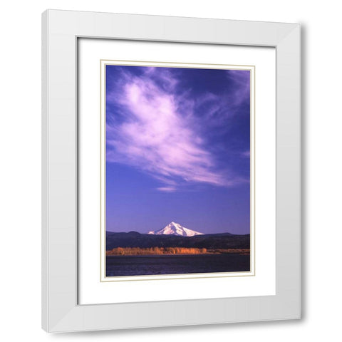 Mt. Hood XVIII White Modern Wood Framed Art Print with Double Matting by Leahy, Ike