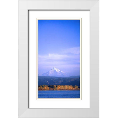 Mt. Hood XIX White Modern Wood Framed Art Print with Double Matting by Leahy, Ike