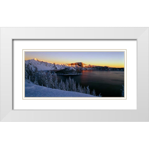Crater Lake II White Modern Wood Framed Art Print with Double Matting by Leahy, Ike