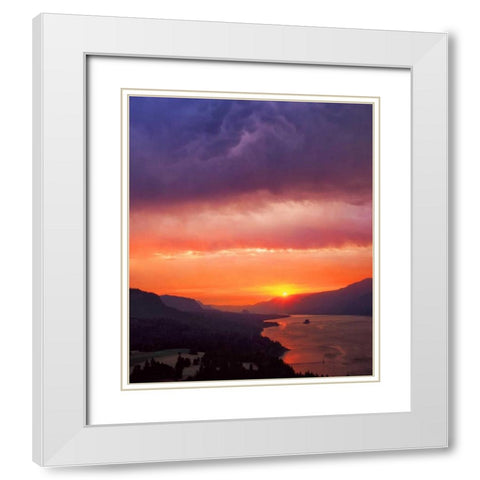 Columbia River Gorge III White Modern Wood Framed Art Print with Double Matting by Leahy, Ike