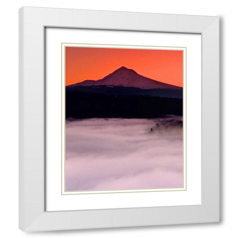 Mt. Hood XX White Modern Wood Framed Art Print with Double Matting by Leahy, Ike