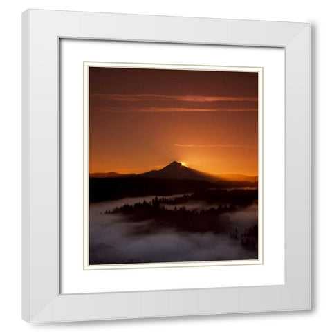 Mt. Hood XXVI White Modern Wood Framed Art Print with Double Matting by Leahy, Ike
