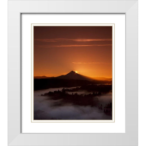 Mt. Hood XXVI White Modern Wood Framed Art Print with Double Matting by Leahy, Ike