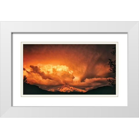 Mt. Hood XXXI White Modern Wood Framed Art Print with Double Matting by Leahy, Ike