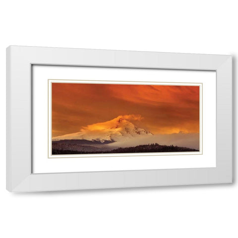 Mt. Hood XXXII White Modern Wood Framed Art Print with Double Matting by Leahy, Ike