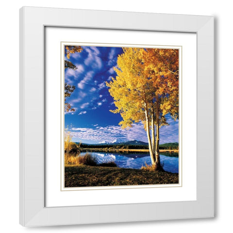 Sisters in Autumn II White Modern Wood Framed Art Print with Double Matting by Leahy, Ike