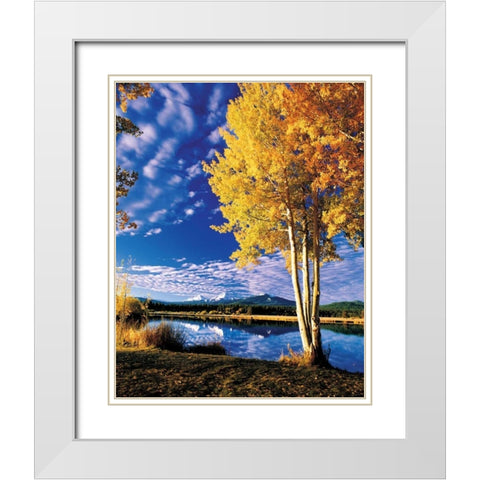 Sisters in Autumn II White Modern Wood Framed Art Print with Double Matting by Leahy, Ike