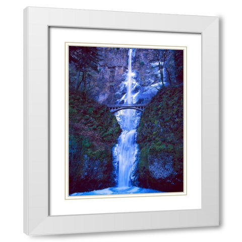 Multnomah Falls Winter White Modern Wood Framed Art Print with Double Matting by Leahy, Ike