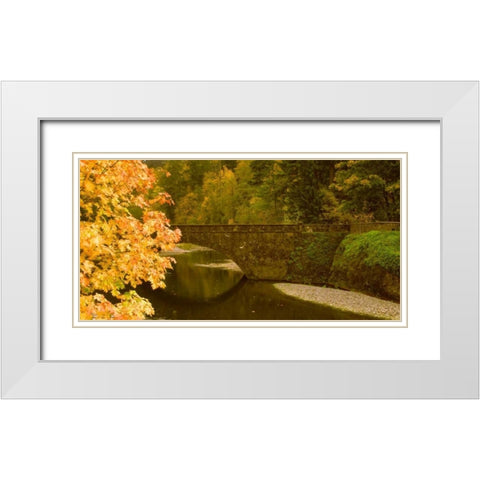 Stone Bridge White Modern Wood Framed Art Print with Double Matting by Leahy, Ike