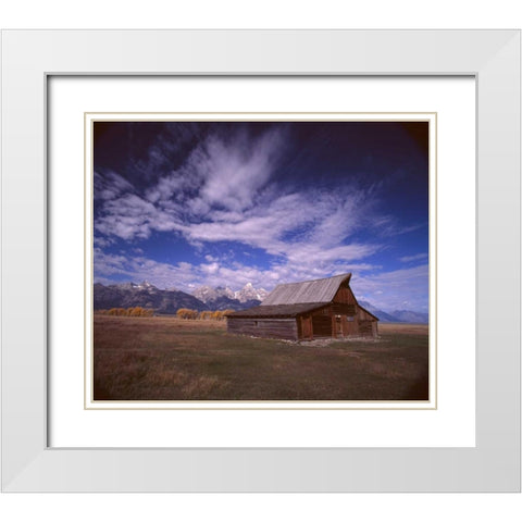 Barn Mormon Row White Modern Wood Framed Art Print with Double Matting by Leahy, Ike