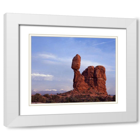 Balancing Rock White Modern Wood Framed Art Print with Double Matting by Leahy, Ike