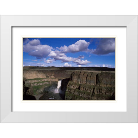 Palouse Falls White Modern Wood Framed Art Print with Double Matting by Leahy, Ike
