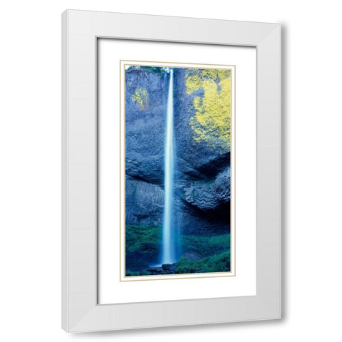 Latourell Falls White Modern Wood Framed Art Print with Double Matting by Leahy, Ike