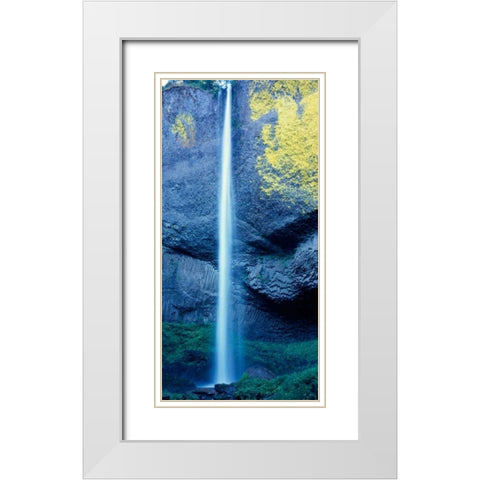 Latourell Falls White Modern Wood Framed Art Print with Double Matting by Leahy, Ike