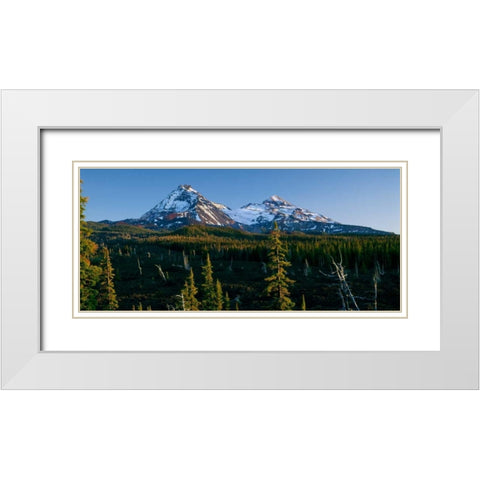 Twin Peaks White Modern Wood Framed Art Print with Double Matting by Leahy, Ike