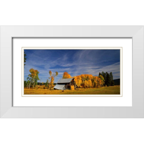 Old Barn White Modern Wood Framed Art Print with Double Matting by Leahy, Ike