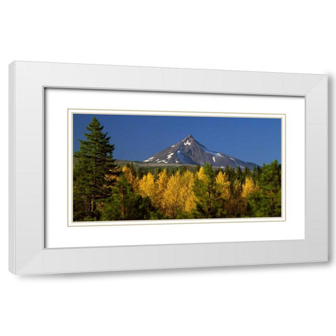 Mt. Jefferson White Modern Wood Framed Art Print with Double Matting by Leahy, Ike