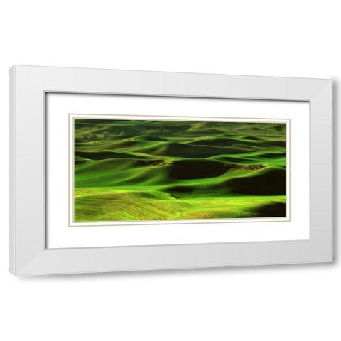 Palouse Green White Modern Wood Framed Art Print with Double Matting by Leahy, Ike